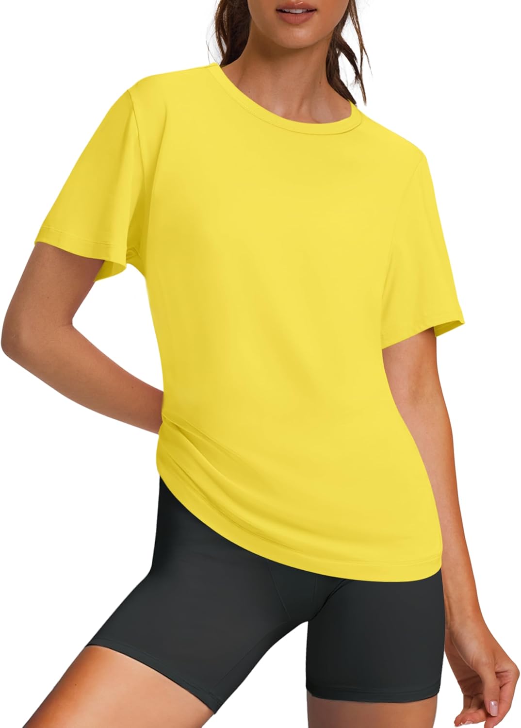 Workout Tops for Women UPF 50+ Breathable Quick Dry Loose Fit T Shirt Outdoor Yoga Running Hiking Gym Tee Top