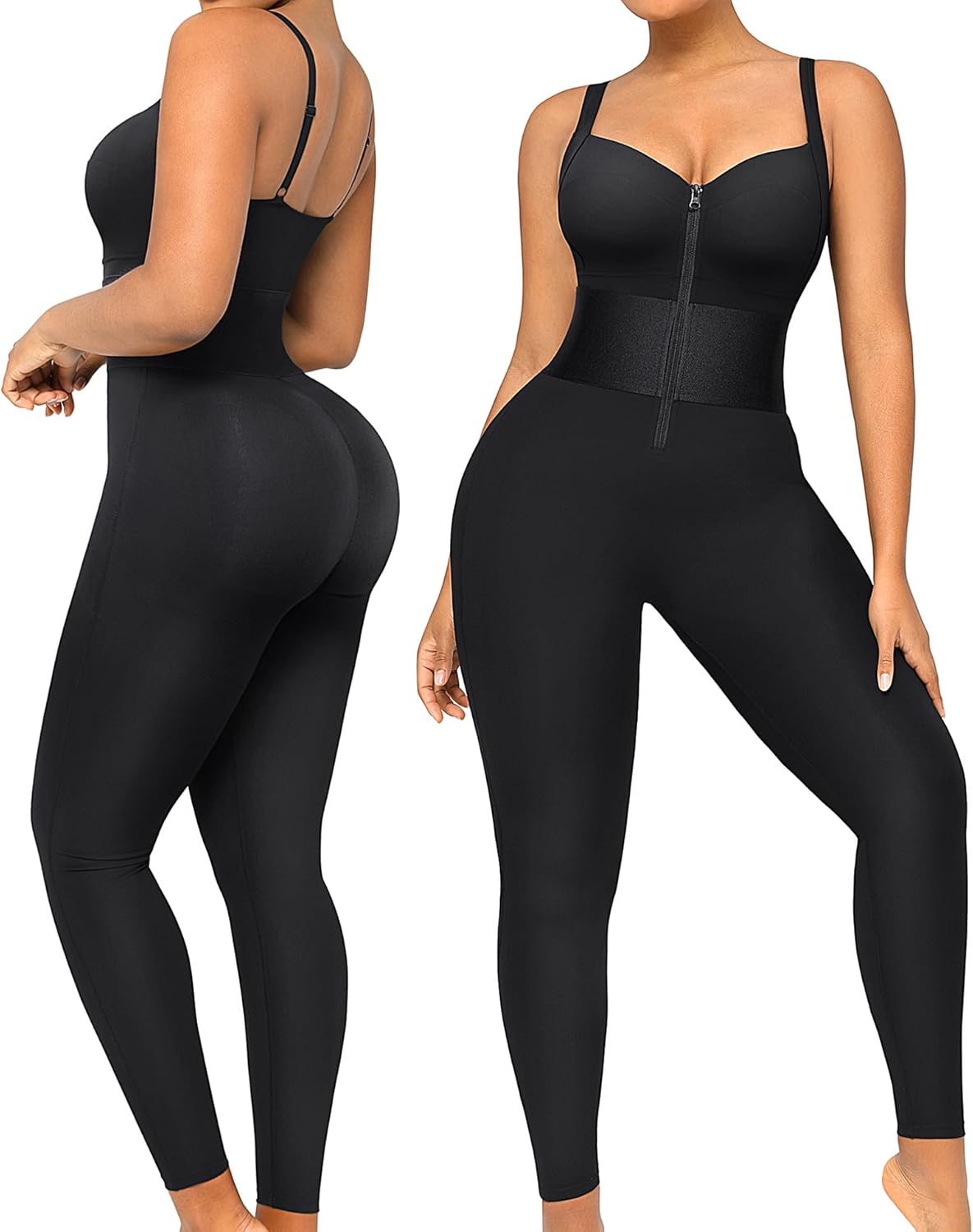 Jumpsuits for Women Tummy Control One Piece Outfit Yoga Athletic Rompers Sleeveless Bodycon Shapewear