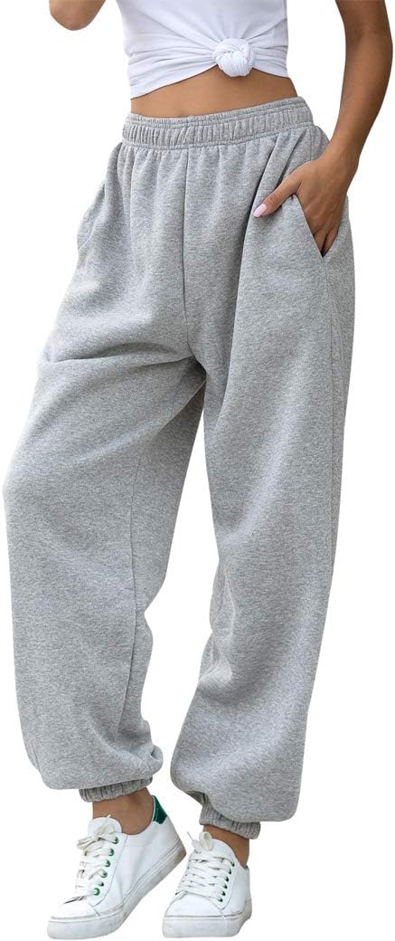 Women's High Waisted Sweatpants Workout Active Joggers Pants Baggy Lounge Bottoms
