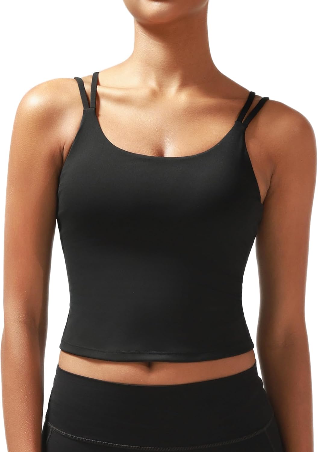 Sports Bras for Women, High Impact Running Strappy Longline Sports Bra Workout Crop Tops with Built in Bras