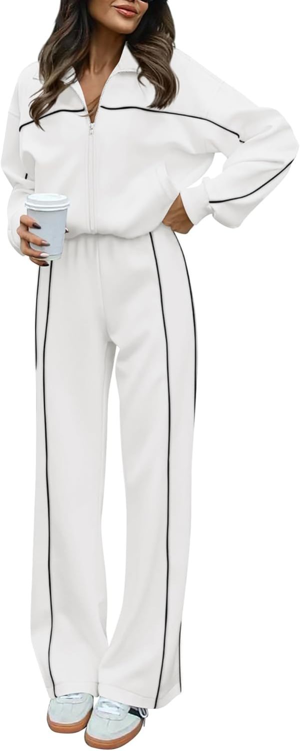 Long sleeve zip up sweatshirt and pants jogger set