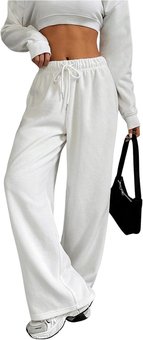 Women’s drawstring loose casual wide leg sweatpants