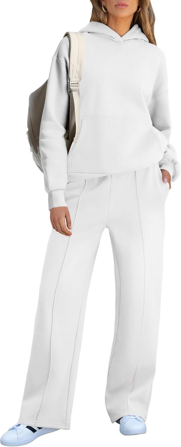 Oversized hoodie and wide leg sweatpants matching set