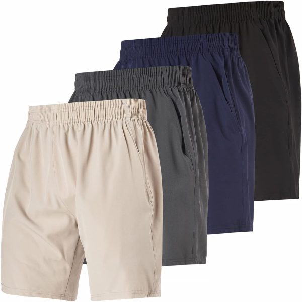 Men’s 4-Pack Quick Dry 7" Athletic Running Shorts