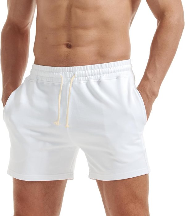 Men’s 5" Cotton Fitness Gym Shorts with Pockets