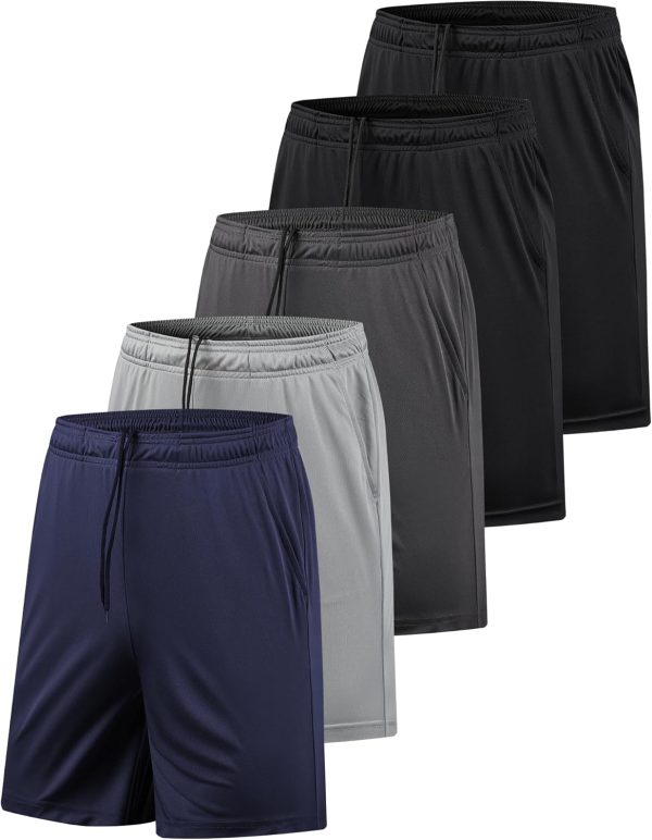 Men’s Quick Dry Activewear Running Shorts 5-Pack